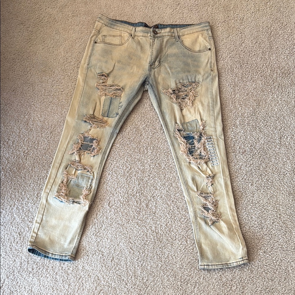 Distressed Light Blue Jeans